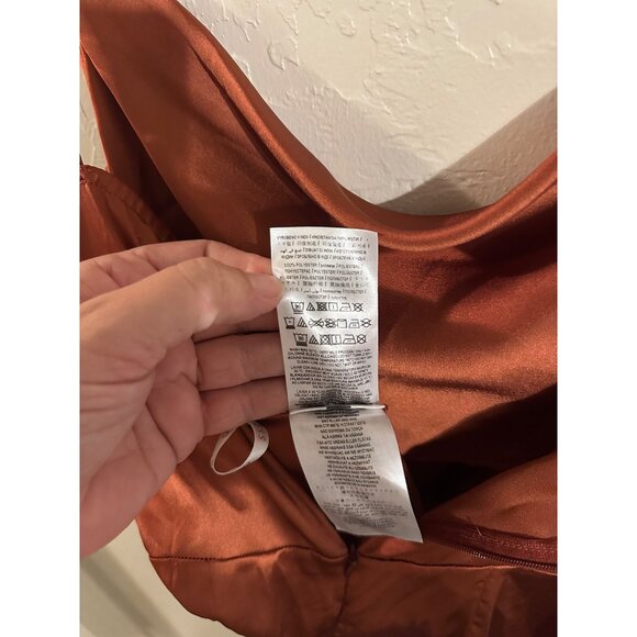 Guess Cowl Neck Shiny Satin Sexy Shorts  Romper - Picture 9 of 9